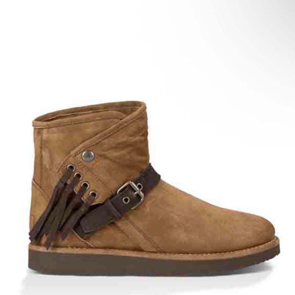 UGG Karisa tassel 1009251 luxe collection brown suede boots with fringe size 6